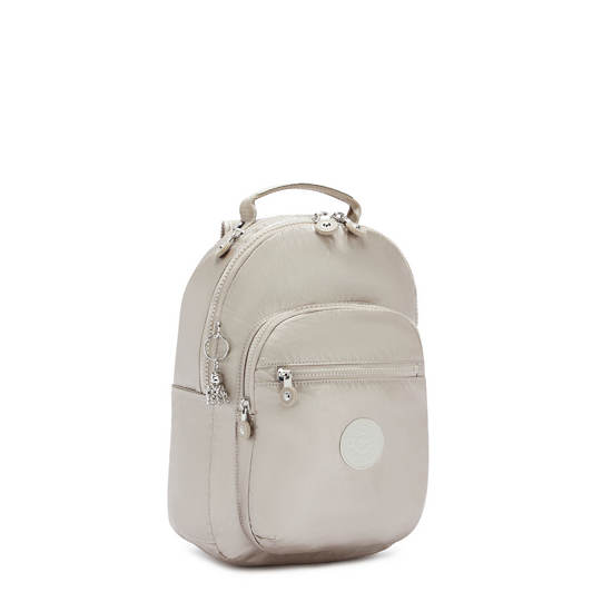 Kipling Seoul Small Metallic Tablet Rygsække Beige | DK 1610MQ